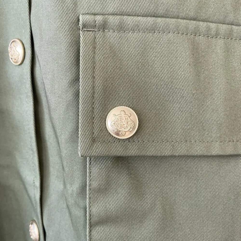 NWT J. Crew Heritage Barn Jacket Green Waxed Canvas Twill Womens S Chore Coat - Picture 8 of 16